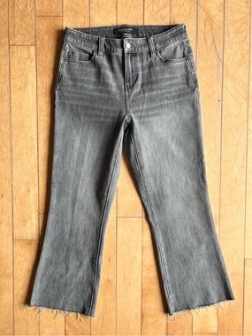 Liverpool Gray Flare Jeans with Raw Hem Size 6 / 28
